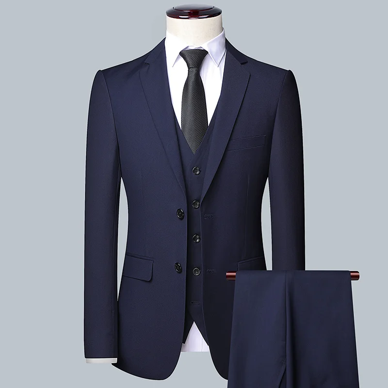 Men's Solid Color Business Sui - Men Grooming Outfit 评论和价格
