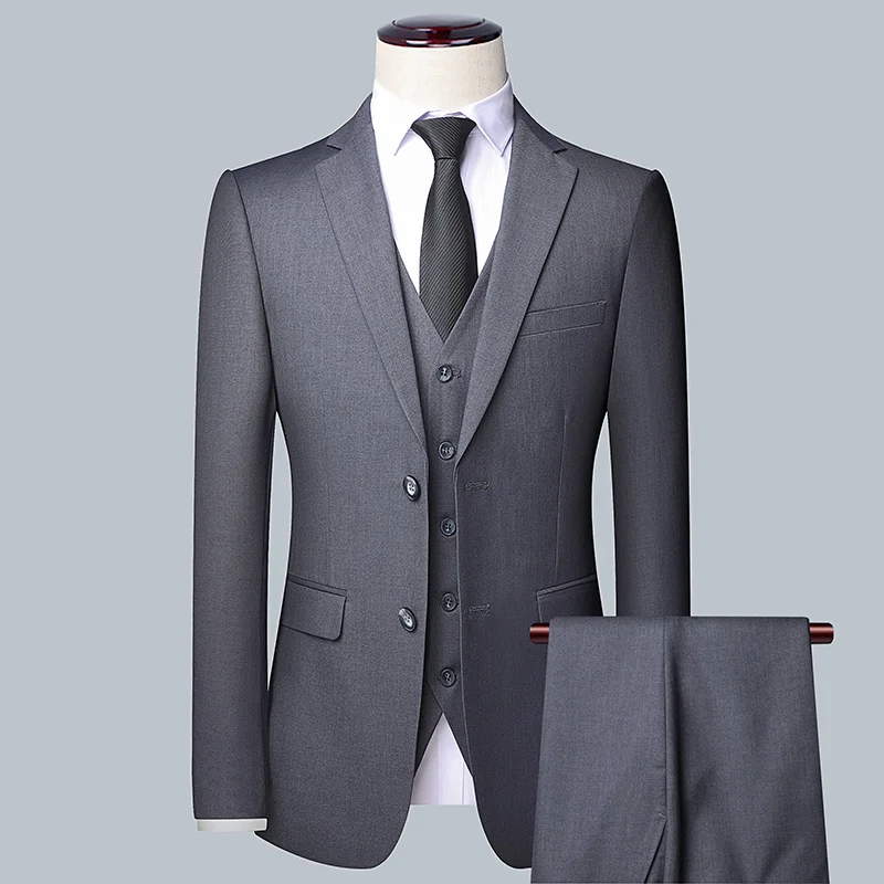 Men's Solid Color Business Sui - Men Grooming Outfit 评论和价格