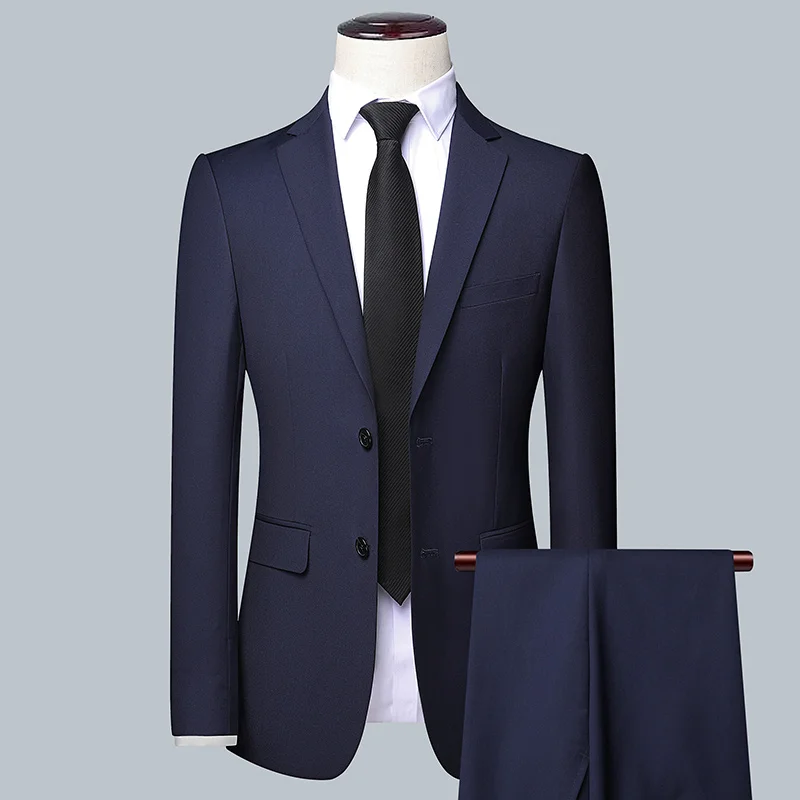 Men's Solid Color Business Sui - Men Grooming Outfit 评论和价格