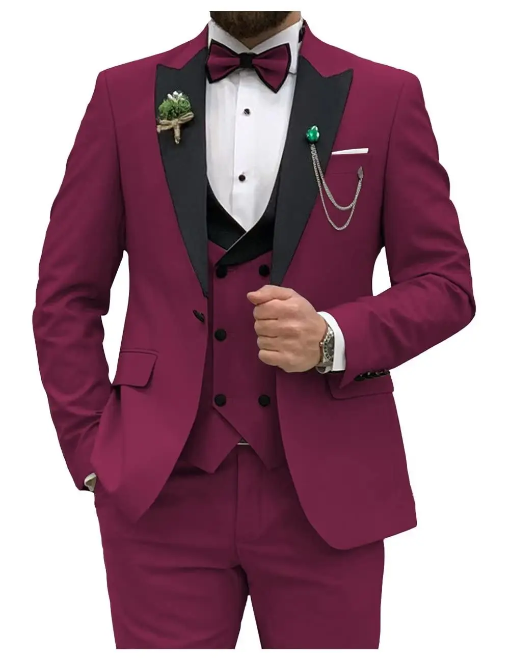 Royal blue Men Suits Slim Fit  - Men Grooming Outfit 评论和价格