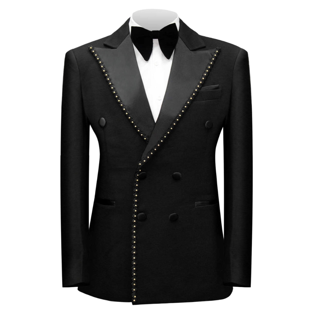Double Breasted Beaded Formal  - Men Grooming Outfit 评论和价格