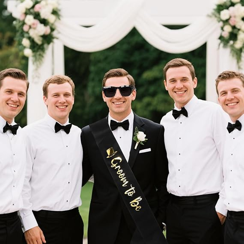 Groom To Be Black Satin Sash R - Men Grooming Outfit 评论和价格