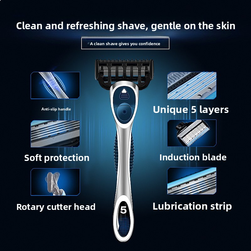 5 Layer Manual Shaving Razor B - Men'S Grooming Blade 评论和价格